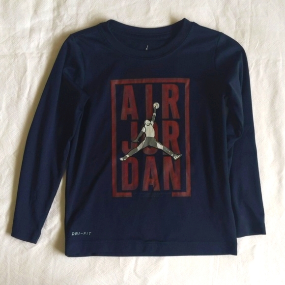 nike air jordan dri-fit long sleeve sporty activewear shirt 4-5 YRS boys - Picture 1 of 7